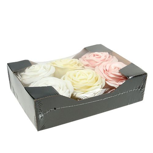 Artikel Foamrose Mix Ø10cm pink, creme, hvid 6 stk