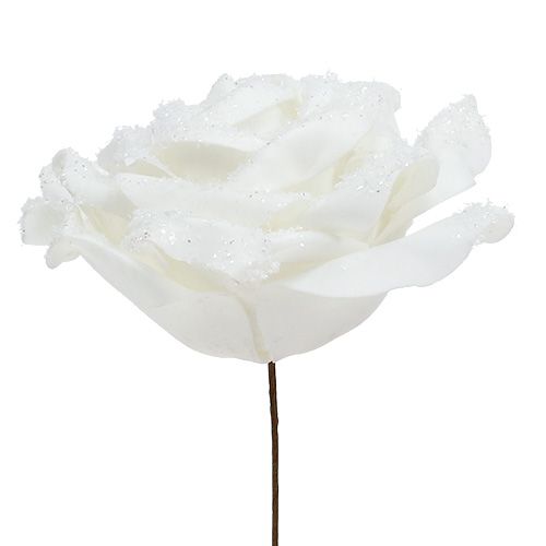 Floristik24 Foamrose hvid Ø10cm sneet 6stk
