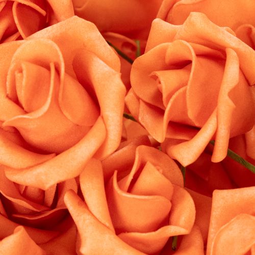 Kunstig orange rose, 5 cm blomst, enkelt, 100 stk. | Floristik24.dk