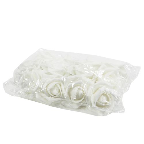 Floristik24 Skumroser hvid Ø5cm 12stk