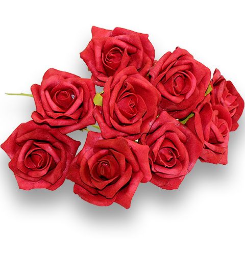 Foam Rose Ø6cm rød 24stk