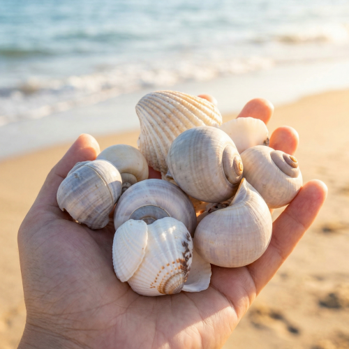 Artikel Snegle og skaller - Maritime dekorative accenter til unik rumforskønnelse - 500 g