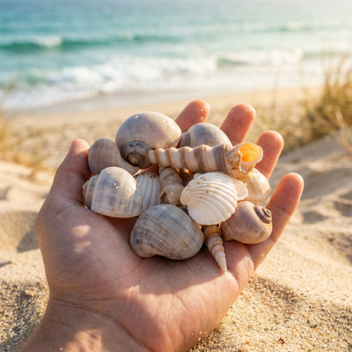Artikel Skaller og snegle Naturlige maritime dekorative genstande til stilfuld indretning 500 g