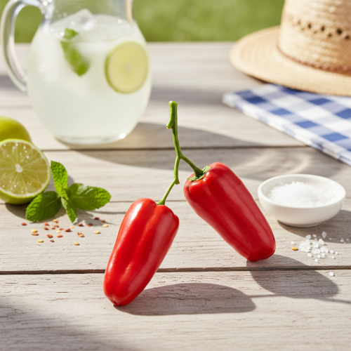 Artikel Kunstige røde peberfrugter på grengrøntsagsdekoration L8cm