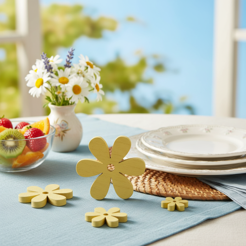 Artikel Scatter Dekoration Træ Gule Blomster Sommer Borddekoration Ø2–6cm 20 stk