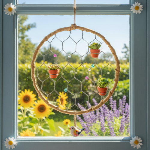 Artikel Dekorative metalbast ophængningsringe, Ø20 cm, 4 stk., boho vægdekoration, vinduesdekoration