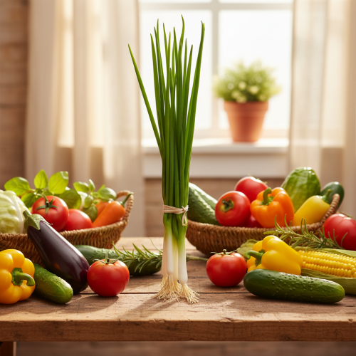 Artikel Kunstige forårsløg dekorative grøntsager L30cm 4 stk