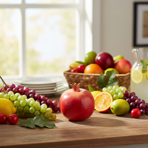 Artikel Kunstig frugt granatæble kunstig rød gul 9×11cm