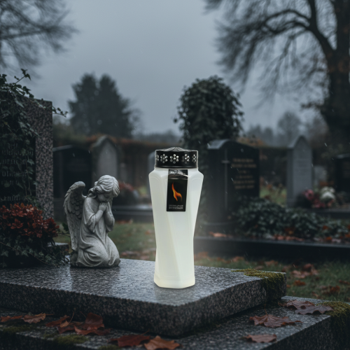 Artikel Grav let plastik snoet hvid Ø11cm H25cm