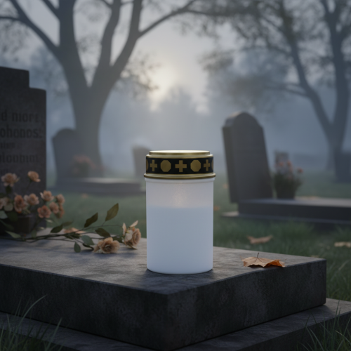 Artikel LED gravlys hvid, varm hvid timer batteridrevet Ø6,8 H12,2cm