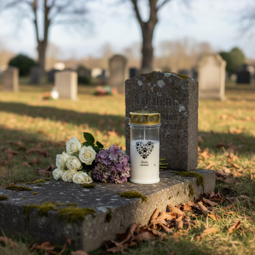 Artikel Gravlyshundehjerte lavet af poter hvidguld Ø7cm H16,5cm