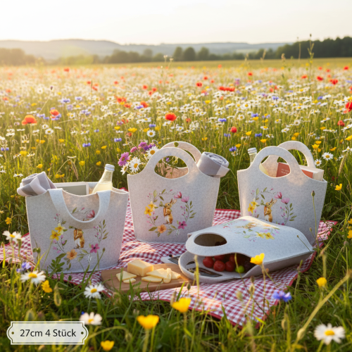Artikel Filtpose med sød påskehare, egnet til forår og sommer, 27 cm, 4 stk.