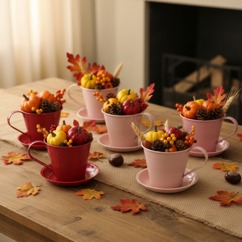 Artikel Plantebæger med underkop til kreative haver, 11 cm, 6 stk.