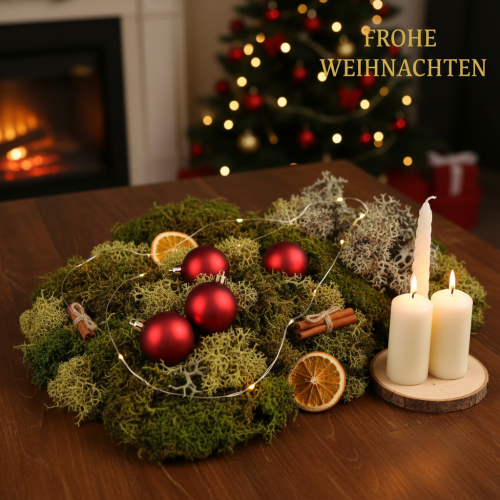 Artikel Dekorativ mos til hobbybrug, blandet grøn og lysegrøn naturlig mos, 75 g