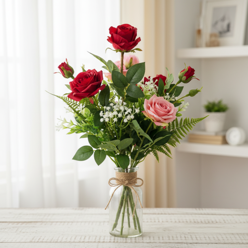 Artikel Rosegren silkeblomst kunstig rose rød 72cm