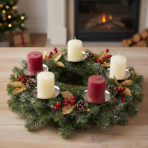 Artikel Lysestage sølv Ø10cm 4 stk