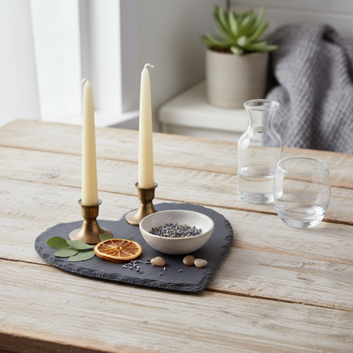 Artikel Hjerteformet dekoration af skifer til stilfuld borddekoration og kreative ideer