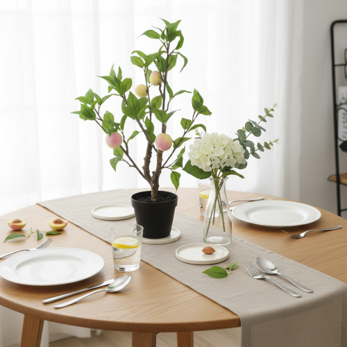 Artikel Kunstigt ferskentræ med 4 frugter, dekorativt, H53cm