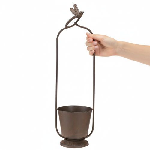 Artikel Vintage plantekasse med espalier, guldsmededesign, metal, Ø16/H62cm