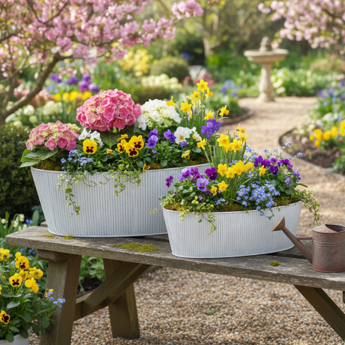 Artikel Oval metalskål i hvid og sølv, 32,5 cm/37 cm, sæt med 2.