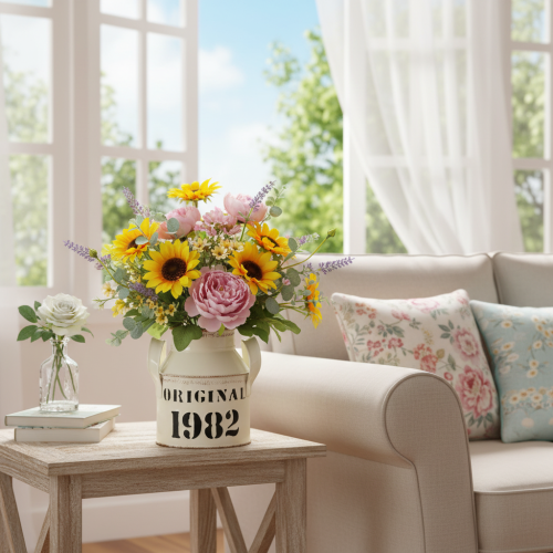 Artikel Metal dekorativ kande “Original 1982” Creme Rust H13cm 2 stk.