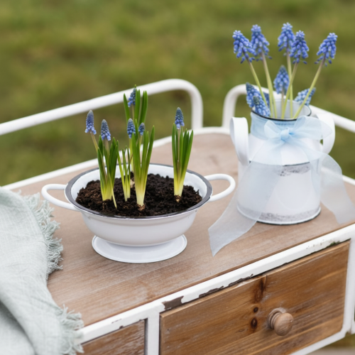 Artikel Dekorativ skål i metal, hvid/sort, Ø16,5 cm, H6,5 cm, 4 stk.