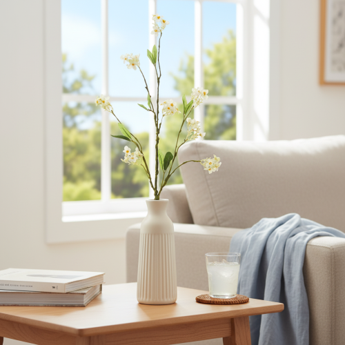 Artikel Æbleblomstgren, kunstig blomstergren, hvid, 65 cm, 1 stk.