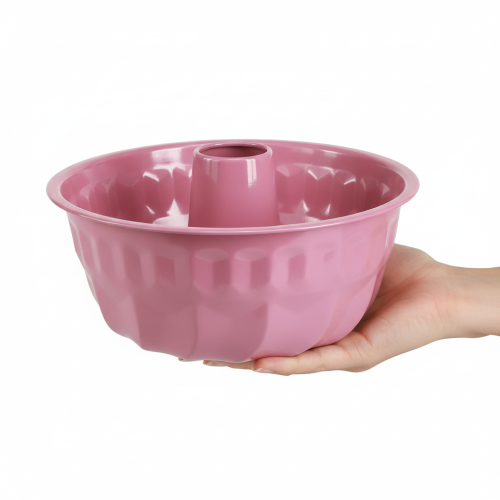 Artikel Metal dekorativ skål, bageform, Bundt kageform, pink, Ø23 cm, H12 cm