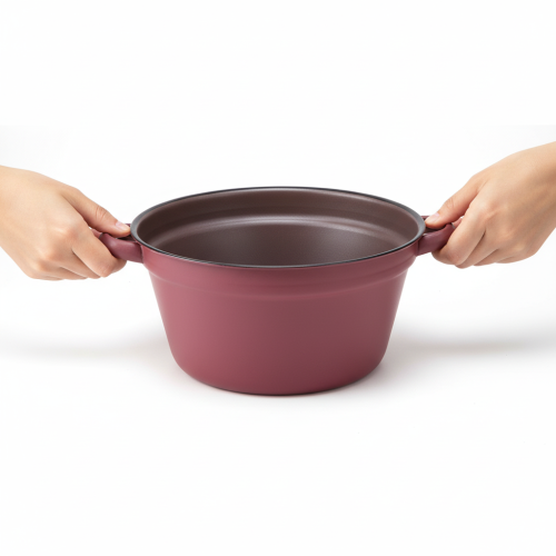 Artikel Metalspand med håndtag, dekorativ beholder til plantning, rød, Ø20,5 cm, H10,5 cm