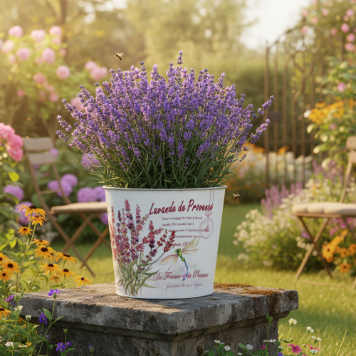 Artikel Metalplantekasse, urtepotte, lavendel, Ø24 cm H21 cm