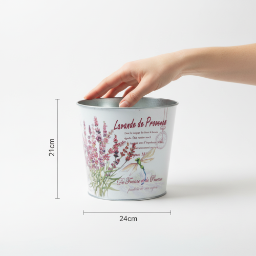 Artikel Metalplantekasse, urtepotte, lavendel, Ø24 cm H21 cm
