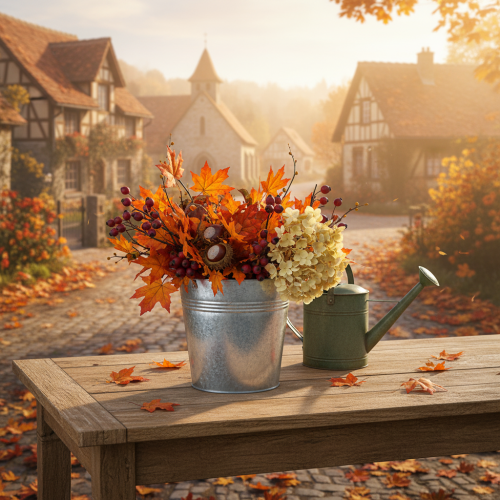 Artikel Metal urtepotte med håndtag, dekorativ spand, Ø21 cm H19,5 cm