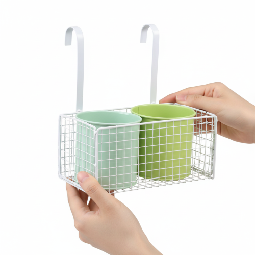 Artikel Hængende metalblomsterpotte, grøn, balkondekoration, L22 cm H23,5 cm