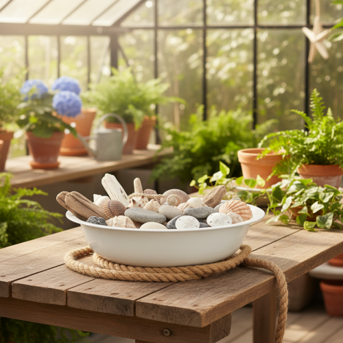 Artikel Metalskål, hvid emaljelook, Ø29 cm, H7,5 cm