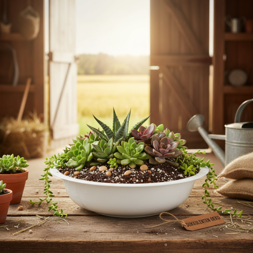 Artikel Metalskål, hvid, emaljelook, Ø36 cm, H9,5 cm