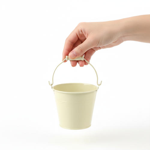 Artikel Spand med hank, plantekasse, pastelmetal, Ø10 cm H8 cm, 10 stk.