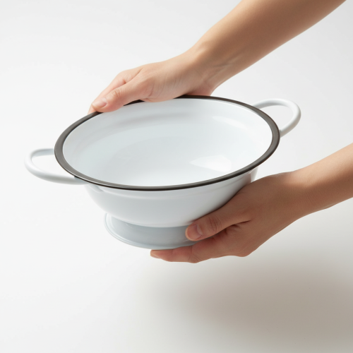 Artikel Dekorativ skål i metal, hvid/sort, Ø16,5 cm, H6,5 cm, 4 stk.