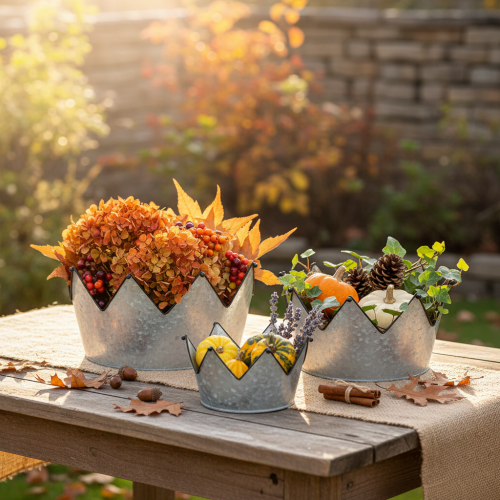 Artikel Dekorativ skål metal skål krone Ø26,5/22,5/19cm sæt med 3