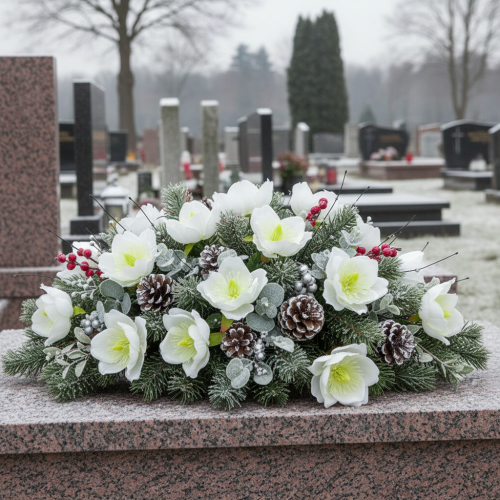 Artikel Julerose på ståltråd, hvid, 50 stk.