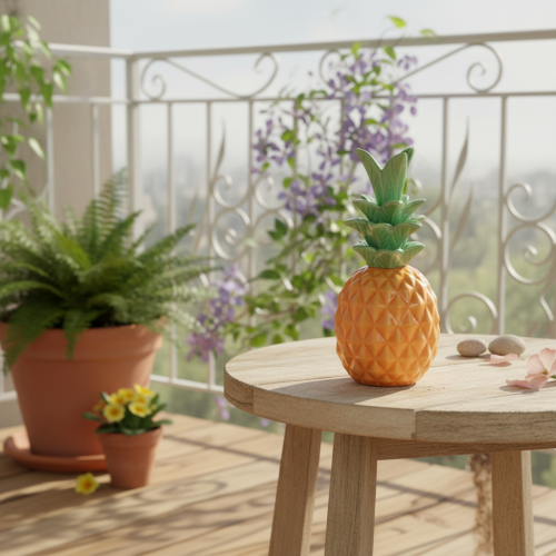 Artikel Dekorativ ananas keramik, farverig keramikdekoration, assorteret, 17 cm, 3 stk.