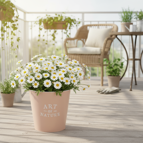 Artikel Zink urtepotte, metal plantekasse, antik rose, Ø22cm H21cm