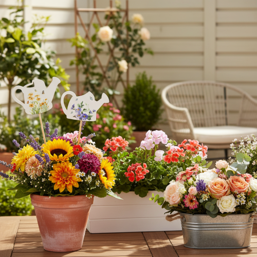 Artikel Vandkandepæle til blomsterbuketter og balkonblomsterdekoration, 34 cm, 12 stk.