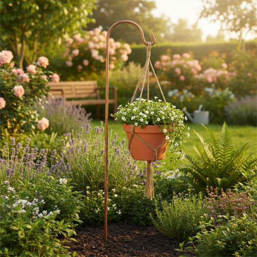 Artikel Havepælophæng til lanterner og planter, dekoration til have og terrasse, 98 cm