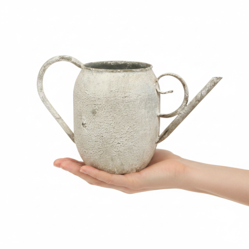 Vintage metalplante/vandkande, antik havedekoration, 32x10,5x18cm | Floristik24.dk