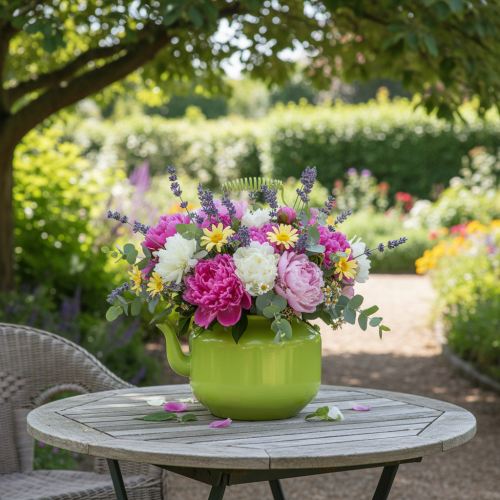 Dekorativ tekande som blomstervase, nostalgisk retrostil | Floristik24.dk