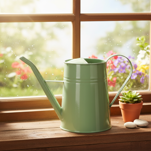 Vintage metal vandkande til indendørs brug, mintgrøn, 1,7L, dekorativ vase, retro design, H23cm | Floristik24.dk