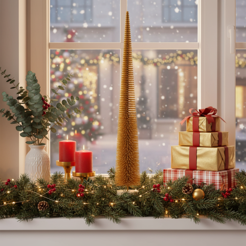 Dekorativt slankt juletræ, høj juletræspynt, 80 cm | Floristik24.dk