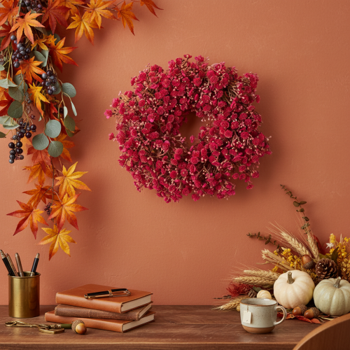 Kunstig blomsterkrans, babyåndedekoration, 30 cm | Floristik24.dk