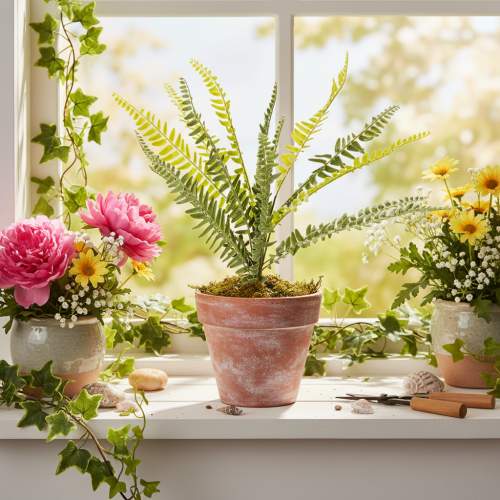 Kunstig bregnegren, kunstig grøn plante til dekoration, 45 cm | Floristik24.dk