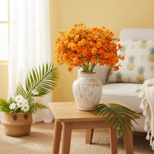 Kunstig babyånde orange gren til blomsterarrangementer 30 cm 10 stk. | Floristik24.dk